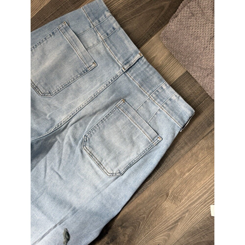 Anthropologie The Colette Crop Wide-Leg Jeans Women Light Wash Blue Size 32x25.5 - Picture 8 of 11